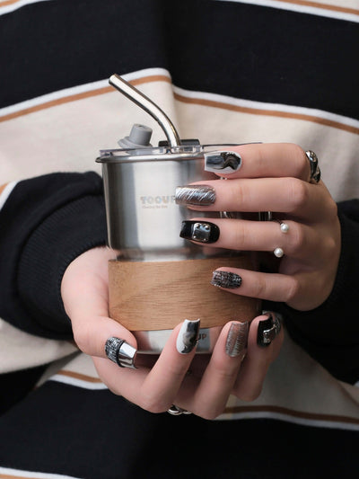 Midnight Steel - Handmade Press on Nails by Clawcreature - Handmade Press - on Nails