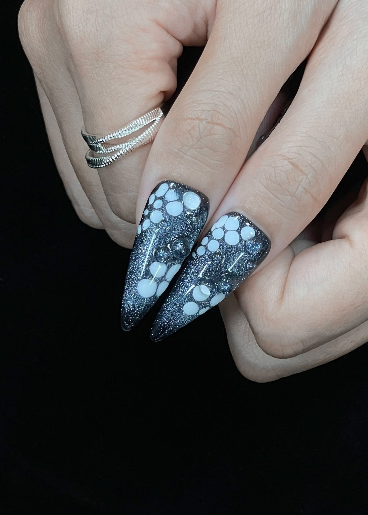 Midnight Tides - Handmade Press on Nails by Clawcreature - Handmade Press - on Nails