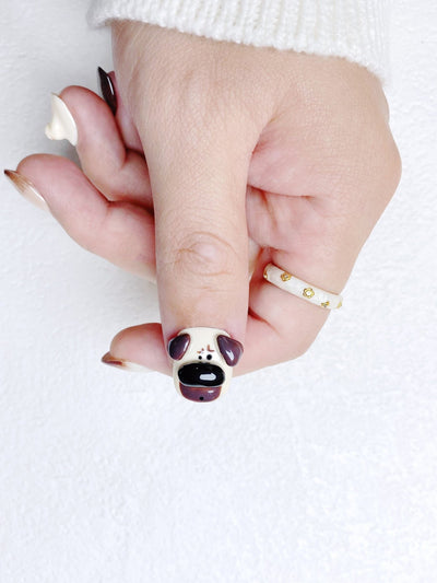 Milo the Pug - Handmade Press on Nails by Clawcreature - Handmade Press - on Nails