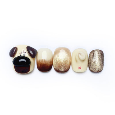 Milo the Pug - Handmade Press on Nails by Clawcreature - Handmade Press - on Nails