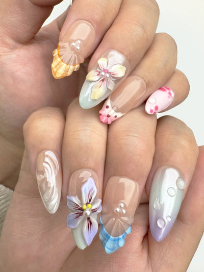 Morning Dew - Handmade Press on Nails by Clawcreature - Handmade Press - on Nails