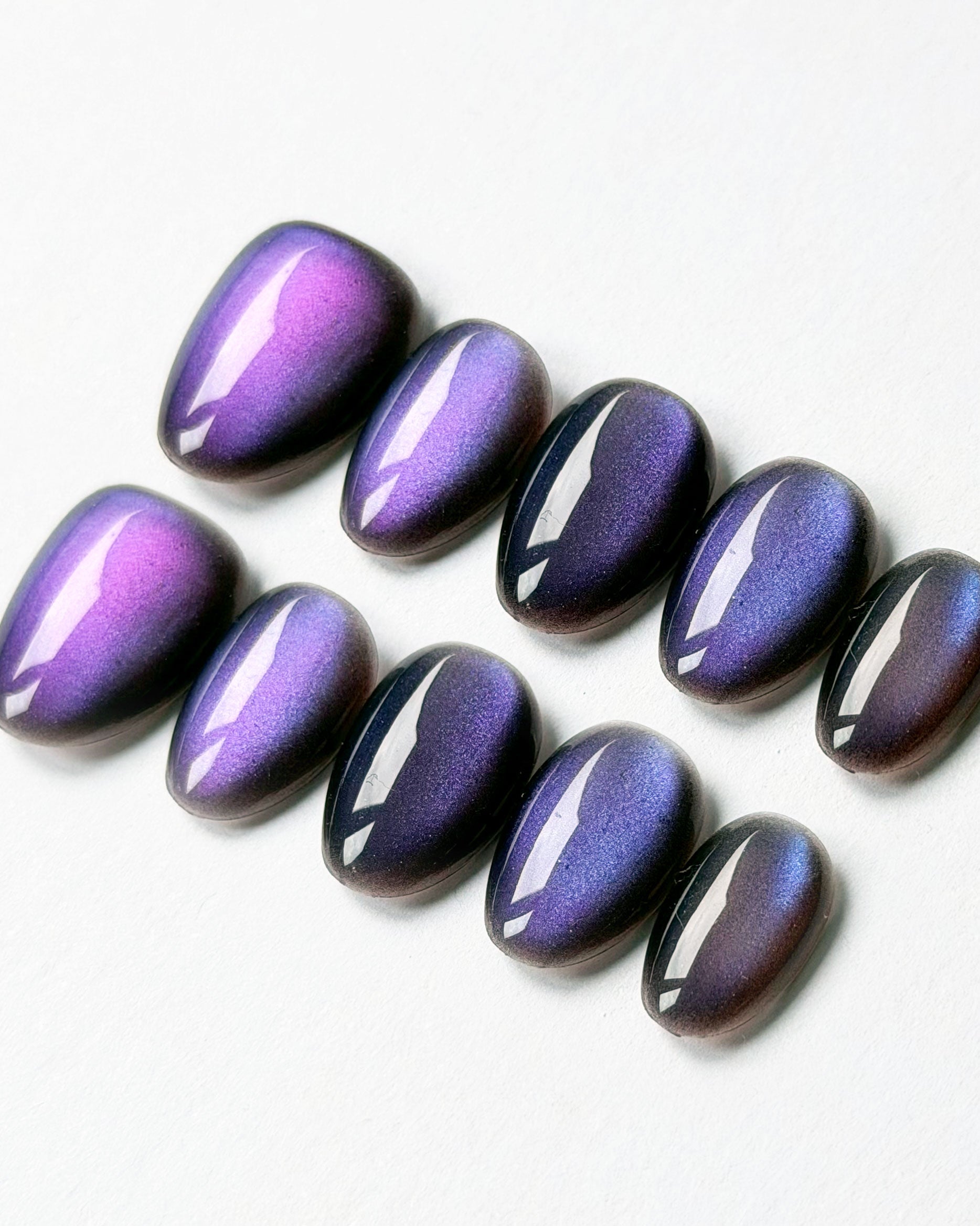 Nebula Blue - Handmade Press on Nails by Clawcreature - Handmade Press - on Nails