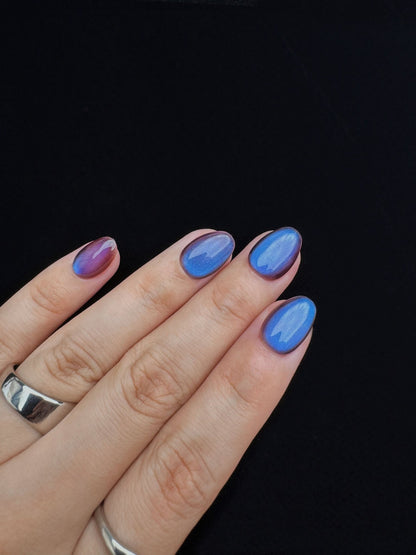 Nebula Blue - Handmade Press on Nails by Clawcreature - Handmade Press - on Nails