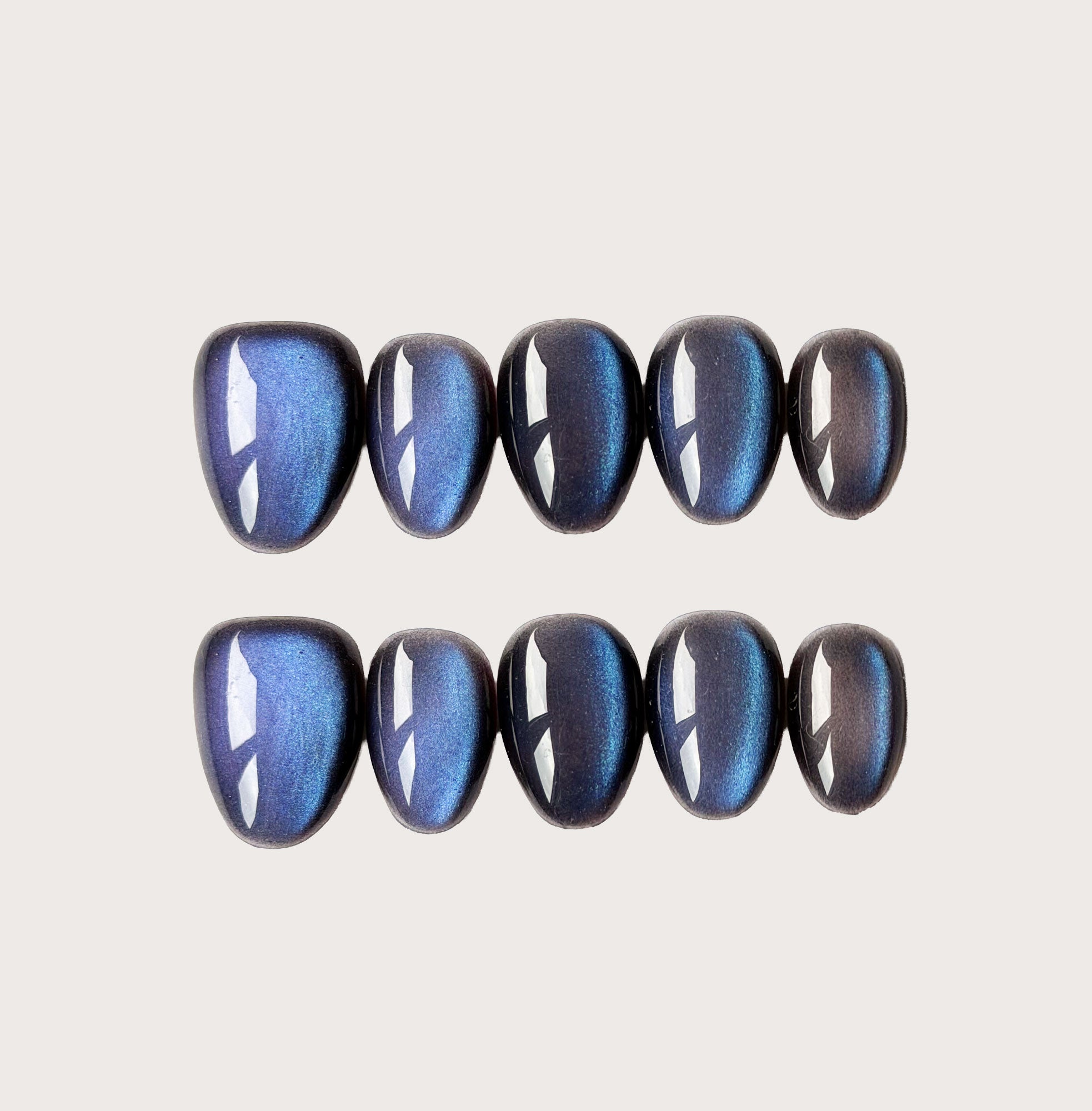Nebula Blue - Handmade Press on Nails by Clawcreature - Handmade Press - on Nails