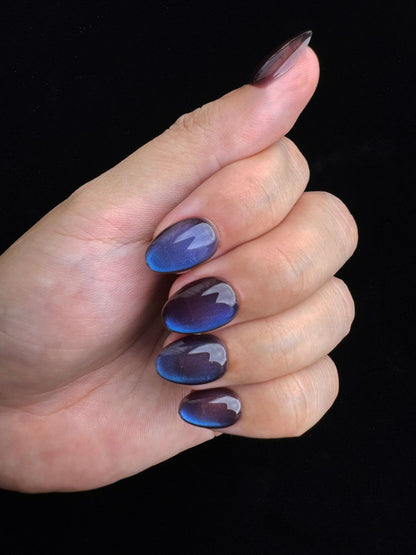 Nebula Blue - Handmade Press on Nails by Clawcreature - Handmade Press - on Nails