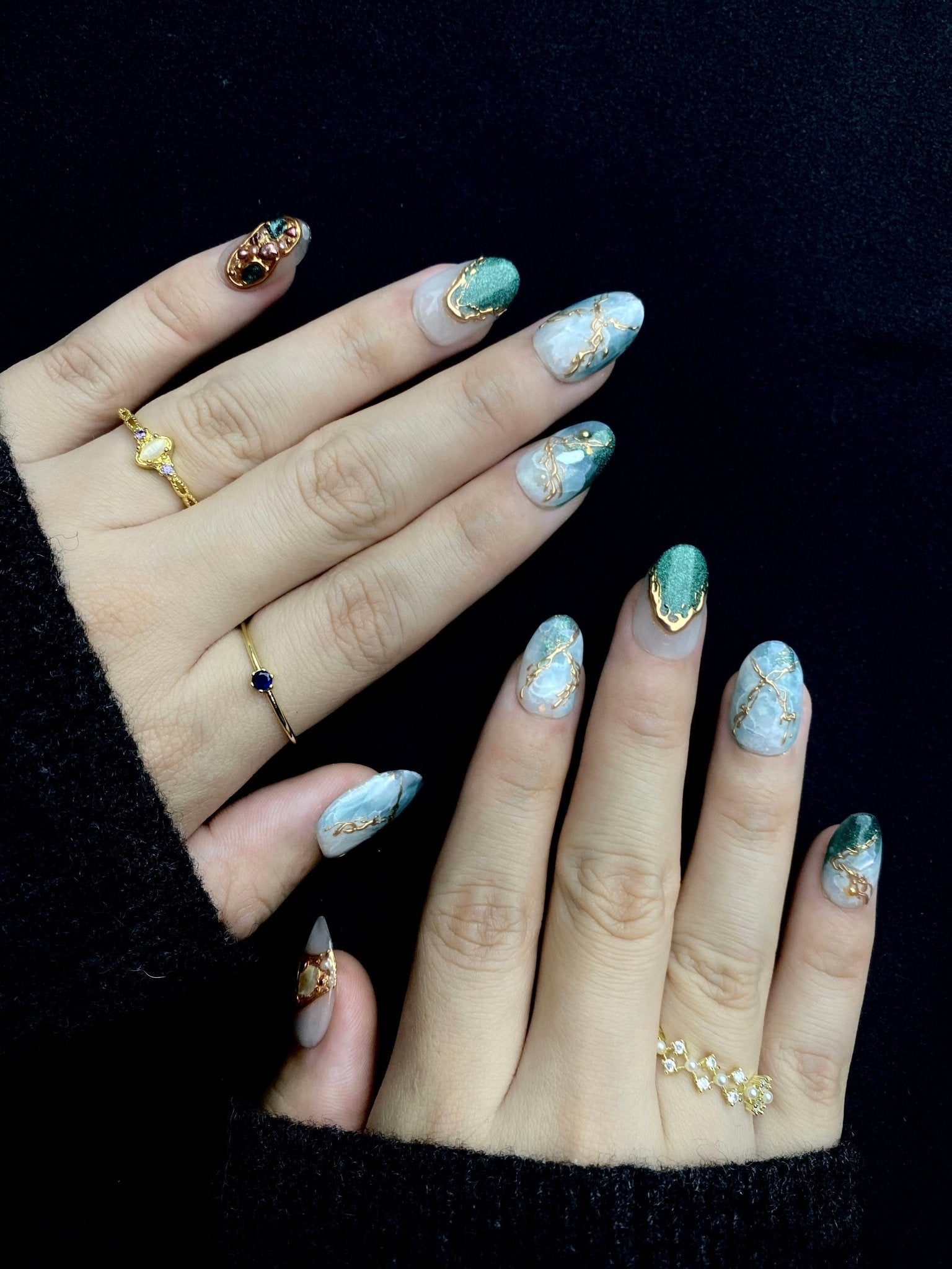 Nerissa - Handmade Press on Nails by Clawcreature - Handmade Press - on Nails