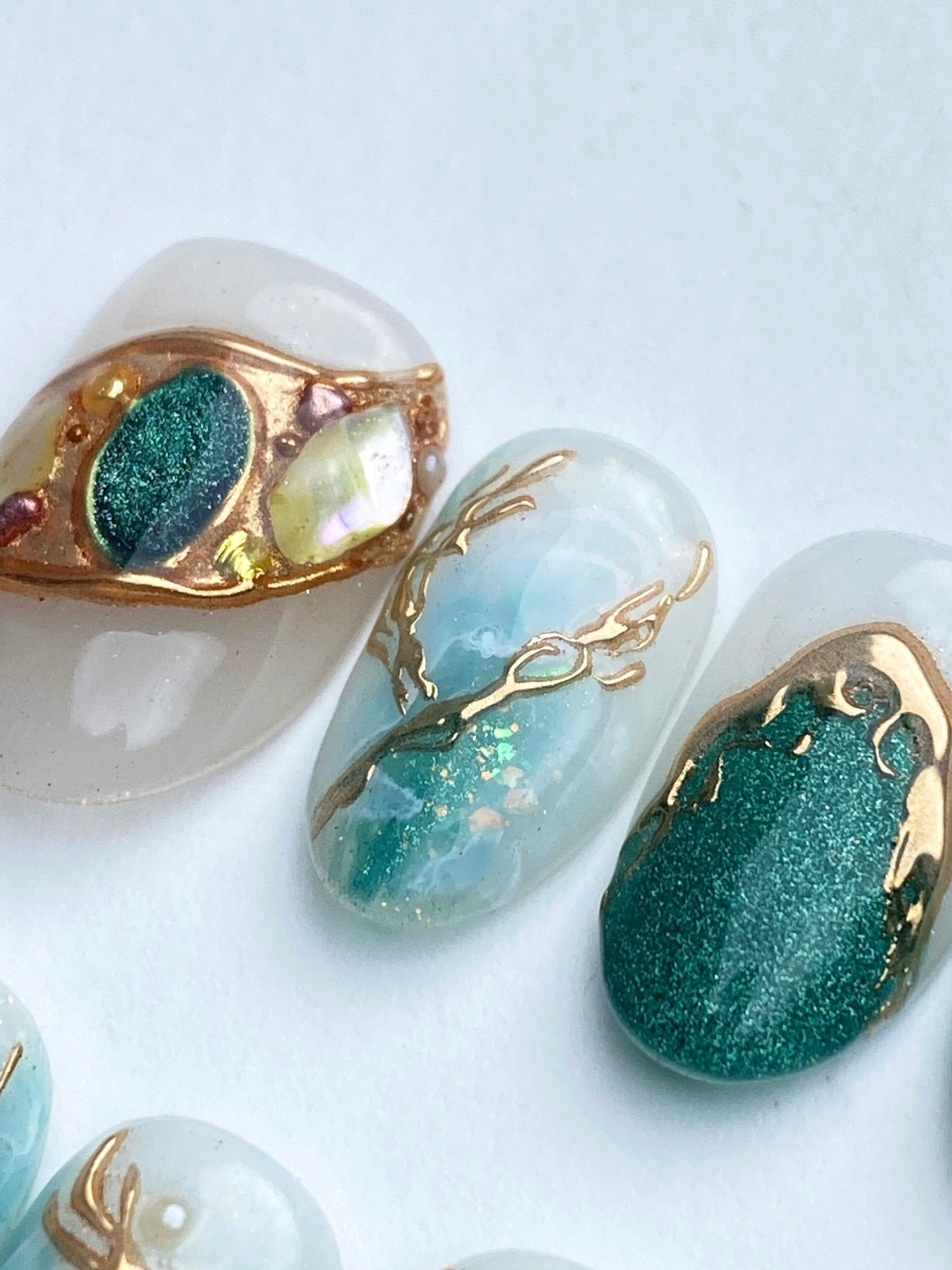 Nerissa - Handmade Press on Nails by Clawcreature - Handmade Press - on Nails