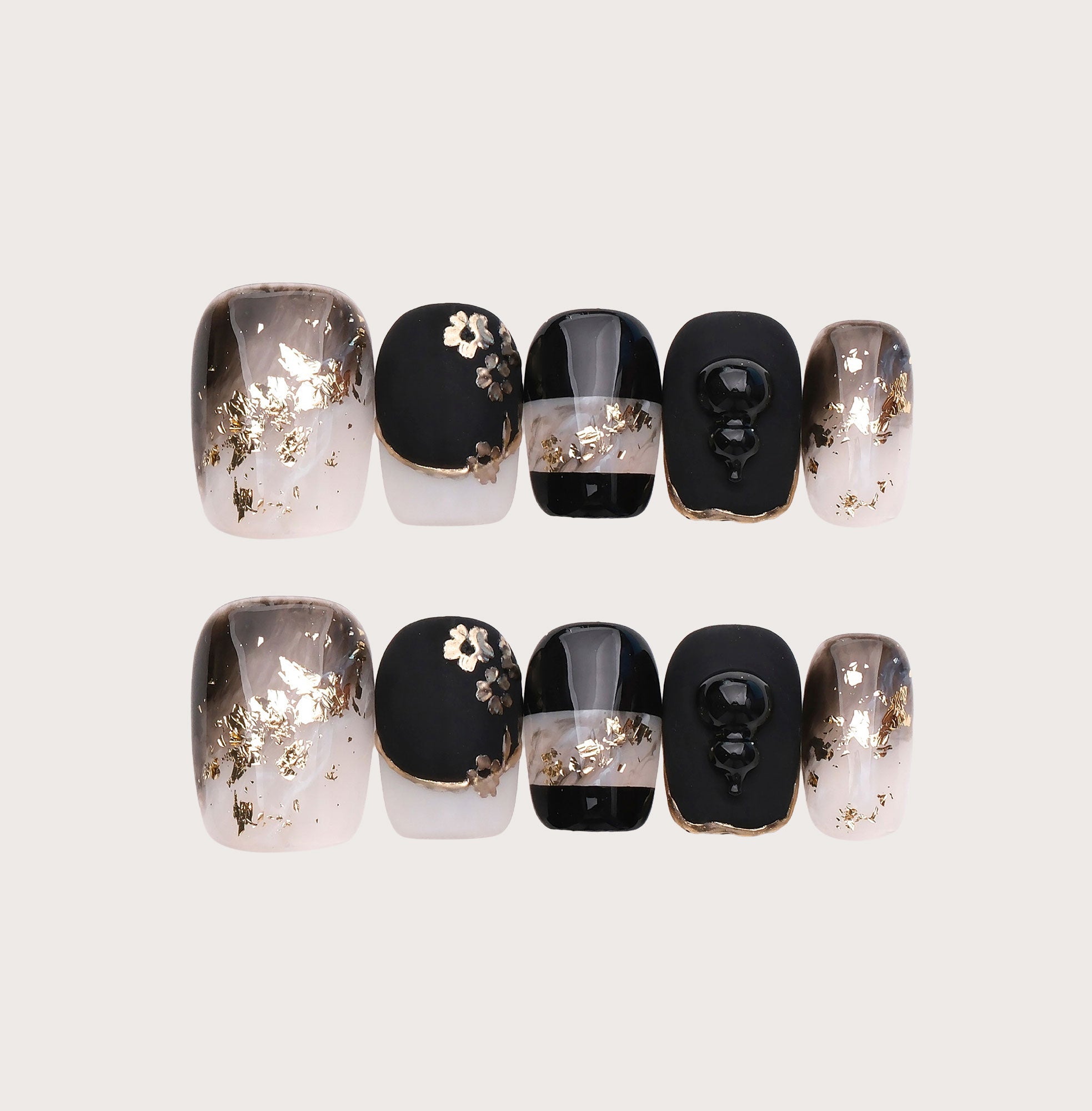 Night Wave - Handmade Press on Nails by Clawcreature - Handmade Press - on Nails