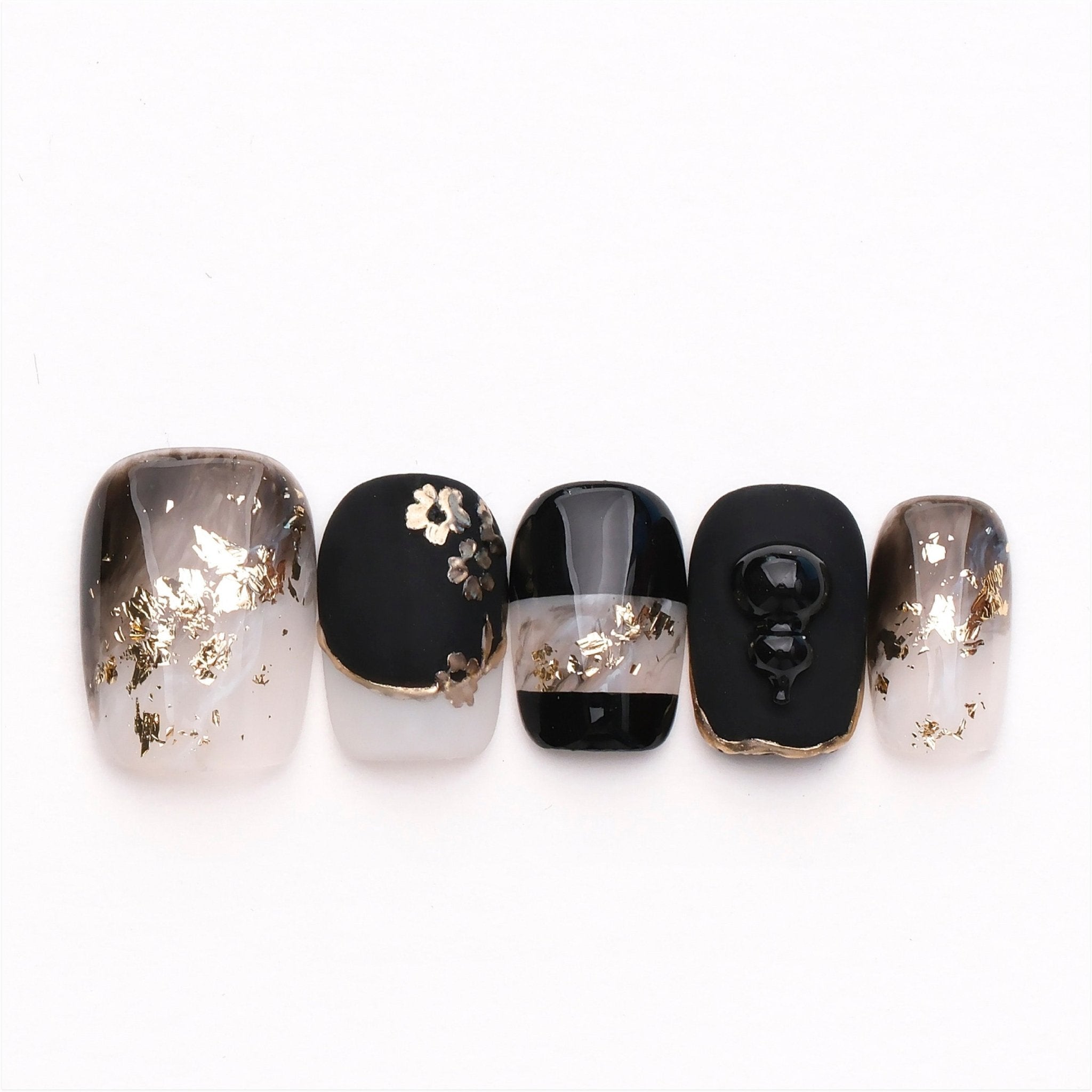 Night Wave - Handmade Press on Nails by Clawcreature - Handmade Press - on Nails