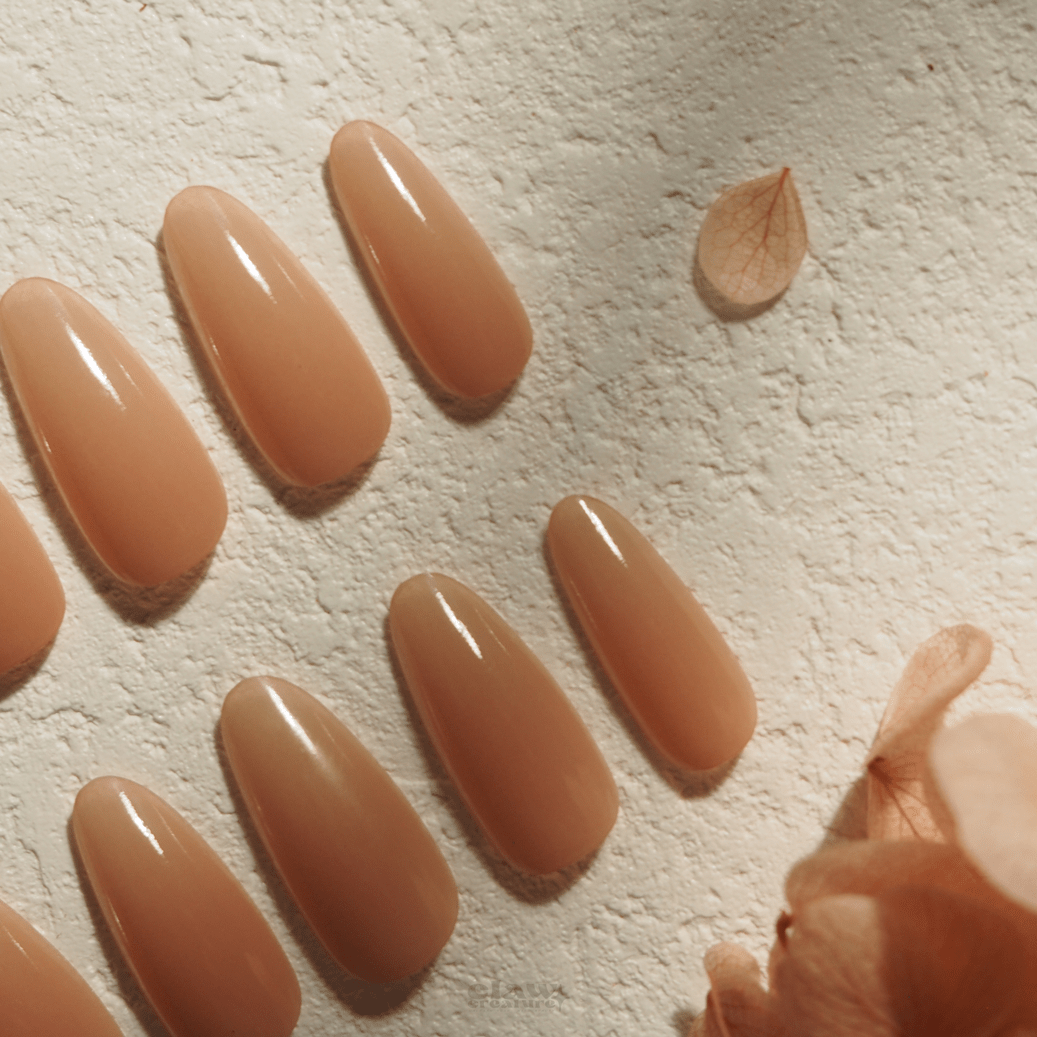Nude Elegance (Gloss & Electroplated Variant) - Handmade Press on Nails by Clawcreature - Handmade Press - on Nails