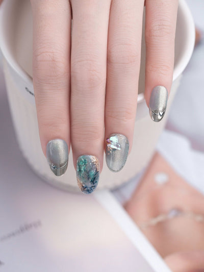 Ocean Aura - Handmade Press on Nails by Clawcreature - Handmade Press - on Nails