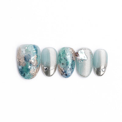 Ocean Aura - Handmade Press on Nails by Clawcreature - Handmade Press - on Nails