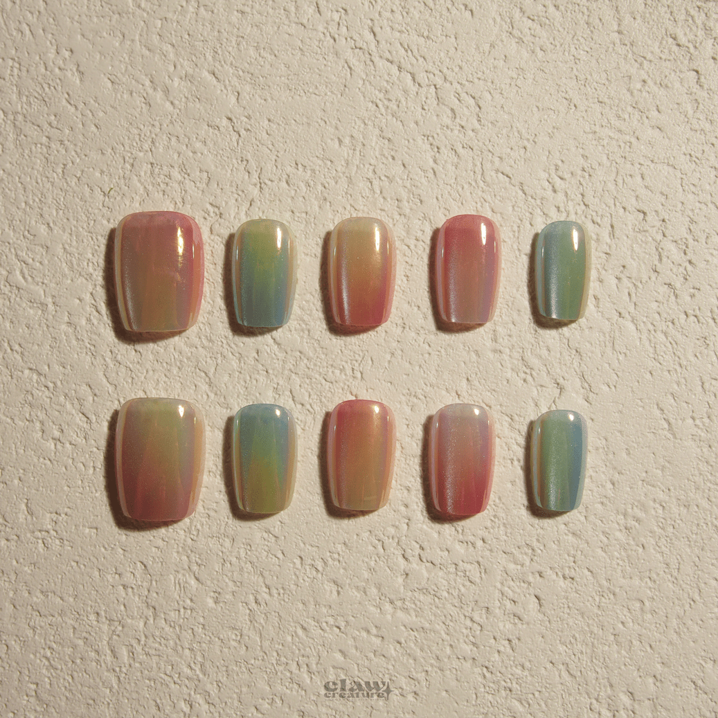 Pastel Prism - Handmade Press on Nails by Clawcreature - Handmade Press - on Nails