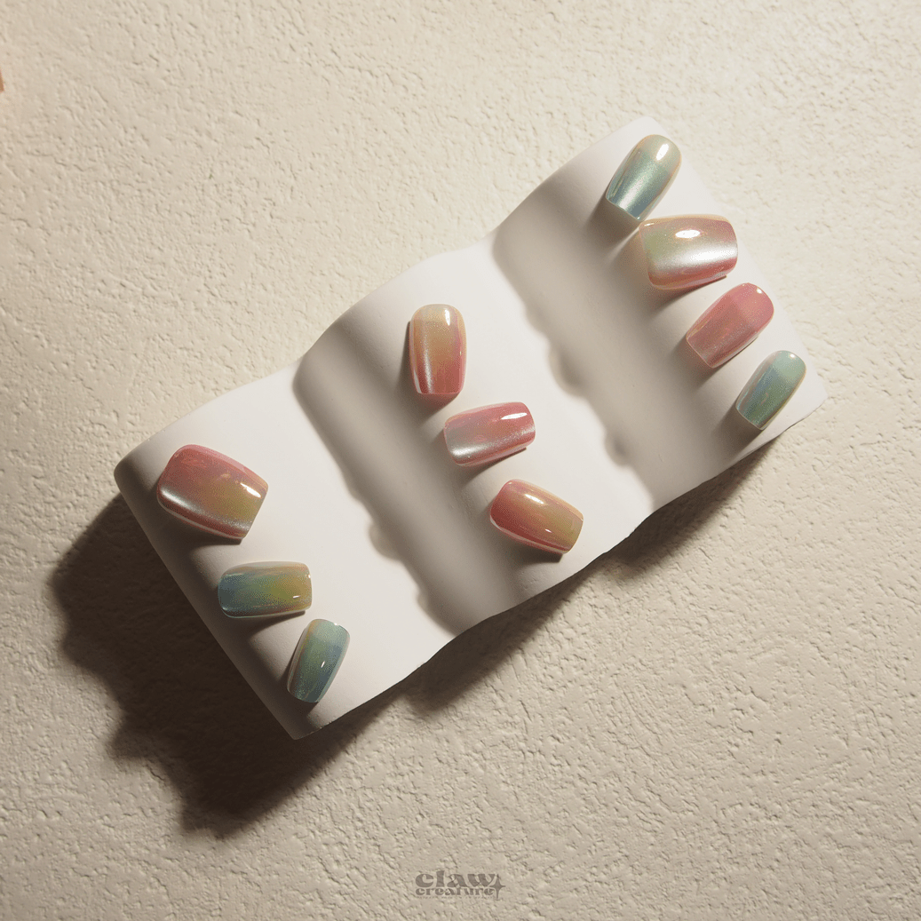 Pastel Prism - Handmade Press on Nails by Clawcreature - Handmade Press - on Nails
