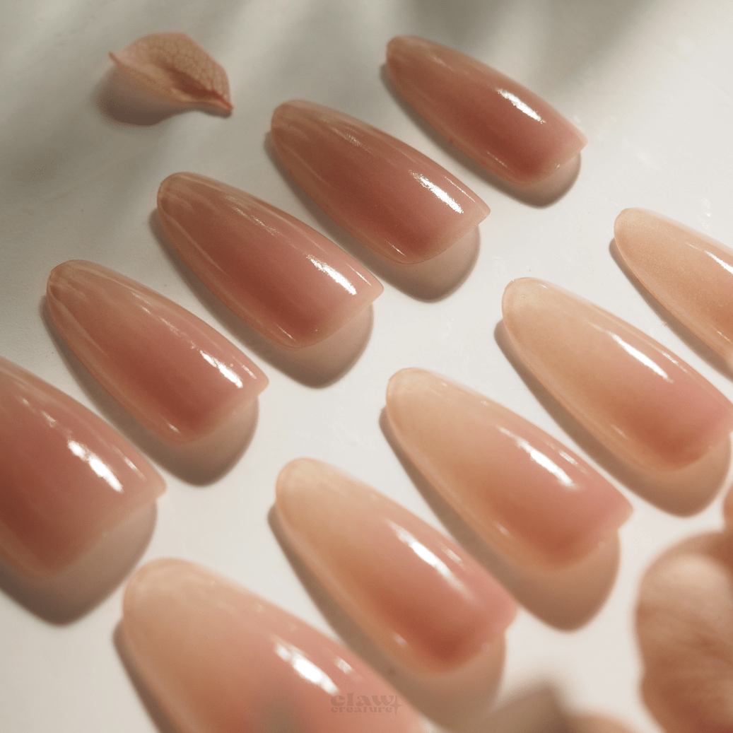 Peach Bloom - Handmade Press on Nails by Clawcreature - Handmade Press - on Nails