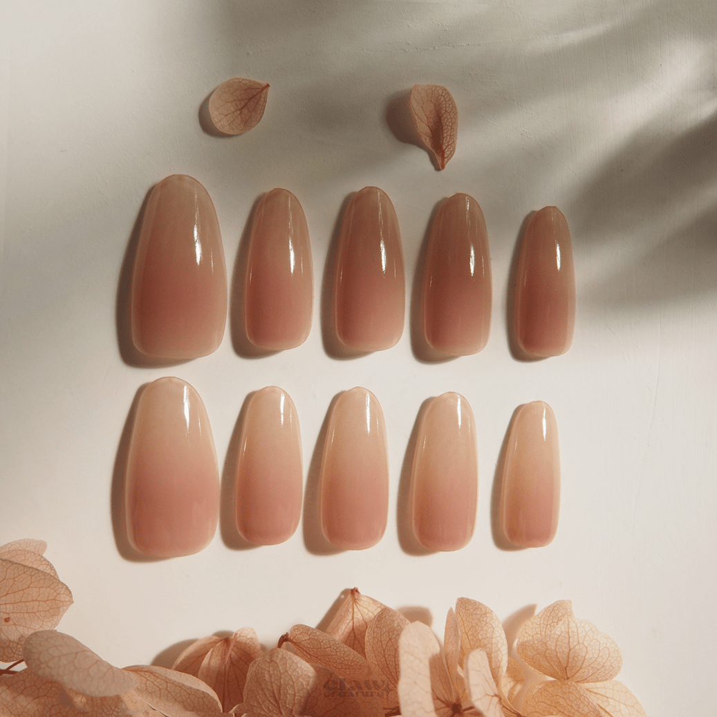 Peach Bloom - Handmade Press on Nails by Clawcreature - Handmade Press - on Nails