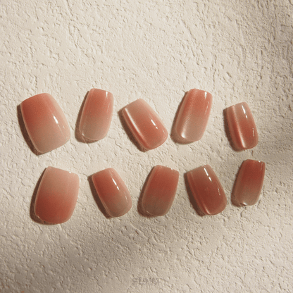 Peach Ombre - Handmade Press on Nails by Clawcreature - Handmade Press - on Nails