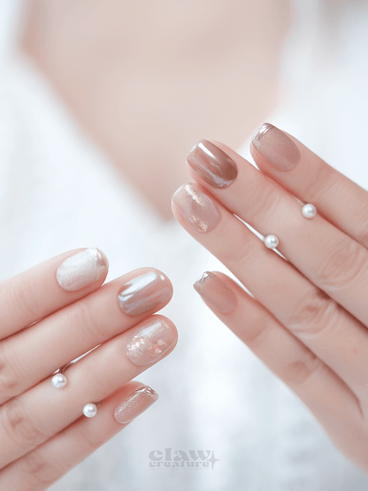 Peach Serenade - Handmade Press on Nails by Clawcreature - Handmade Press - on Nails