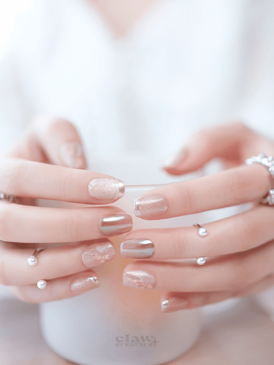 Peach Serenade - Handmade Press on Nails by Clawcreature - Handmade Press - on Nails