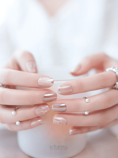 Peach Serenade - Handmade Press on Nails by Clawcreature - Handmade Press - on Nails
