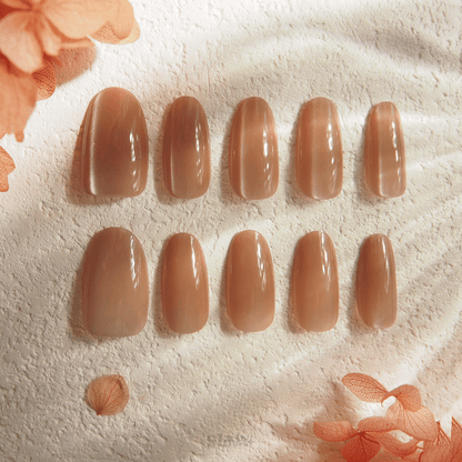 Peachy Dream - Handmade Press on Nails by Clawcreature - Handmade Press - on Nails