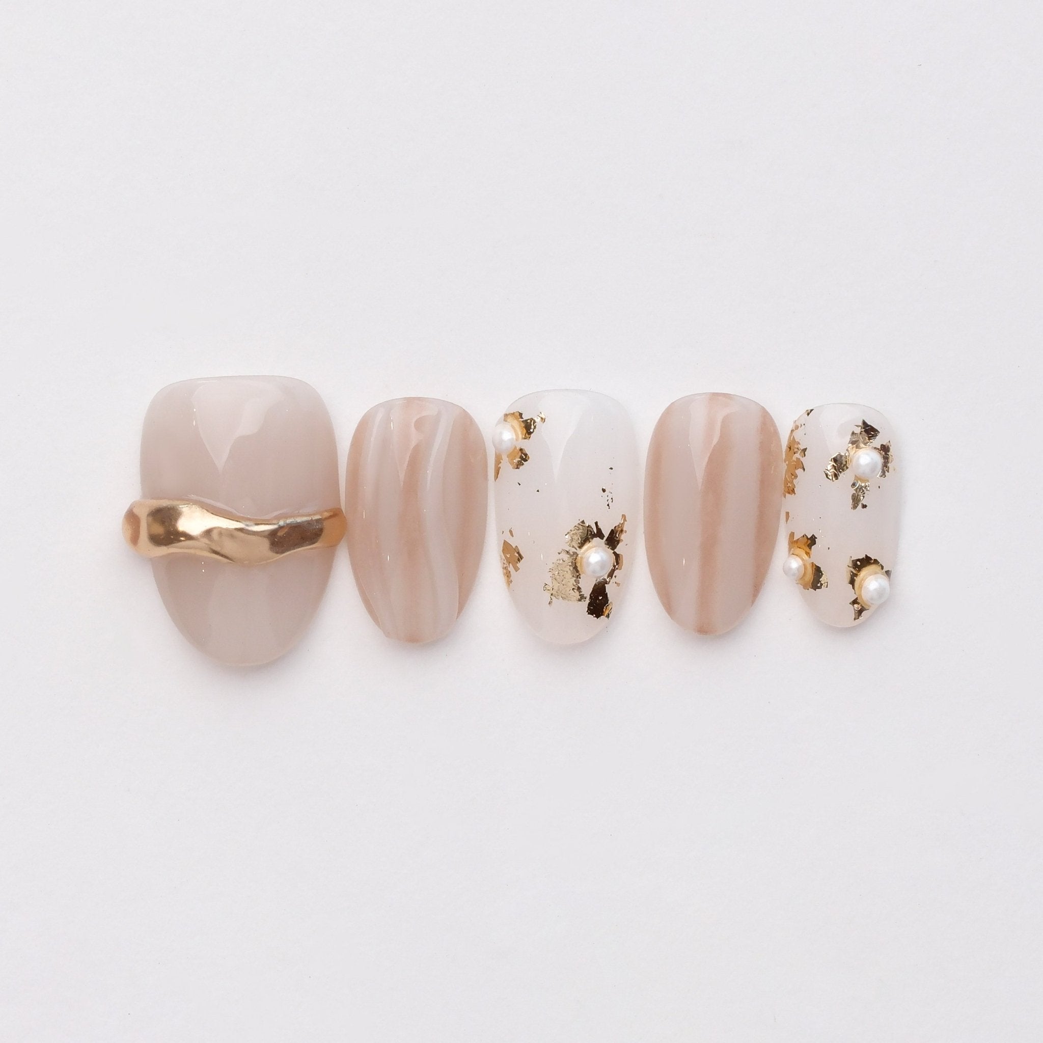 Pearl Essence - Handmade Press on Nails by Clawcreature - Handmade Press - on Nails