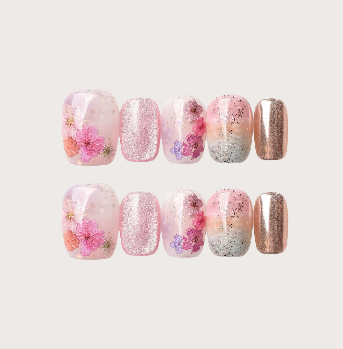 Petal Dusk - Handmade Press on Nails by Clawcreature - Handmade Press - on Nails