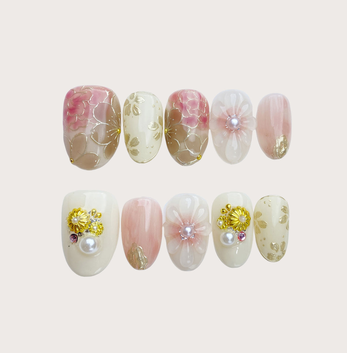 Petal Estate - Handmade Press on Nails by Clawcreature - Handmade Press - on Nails