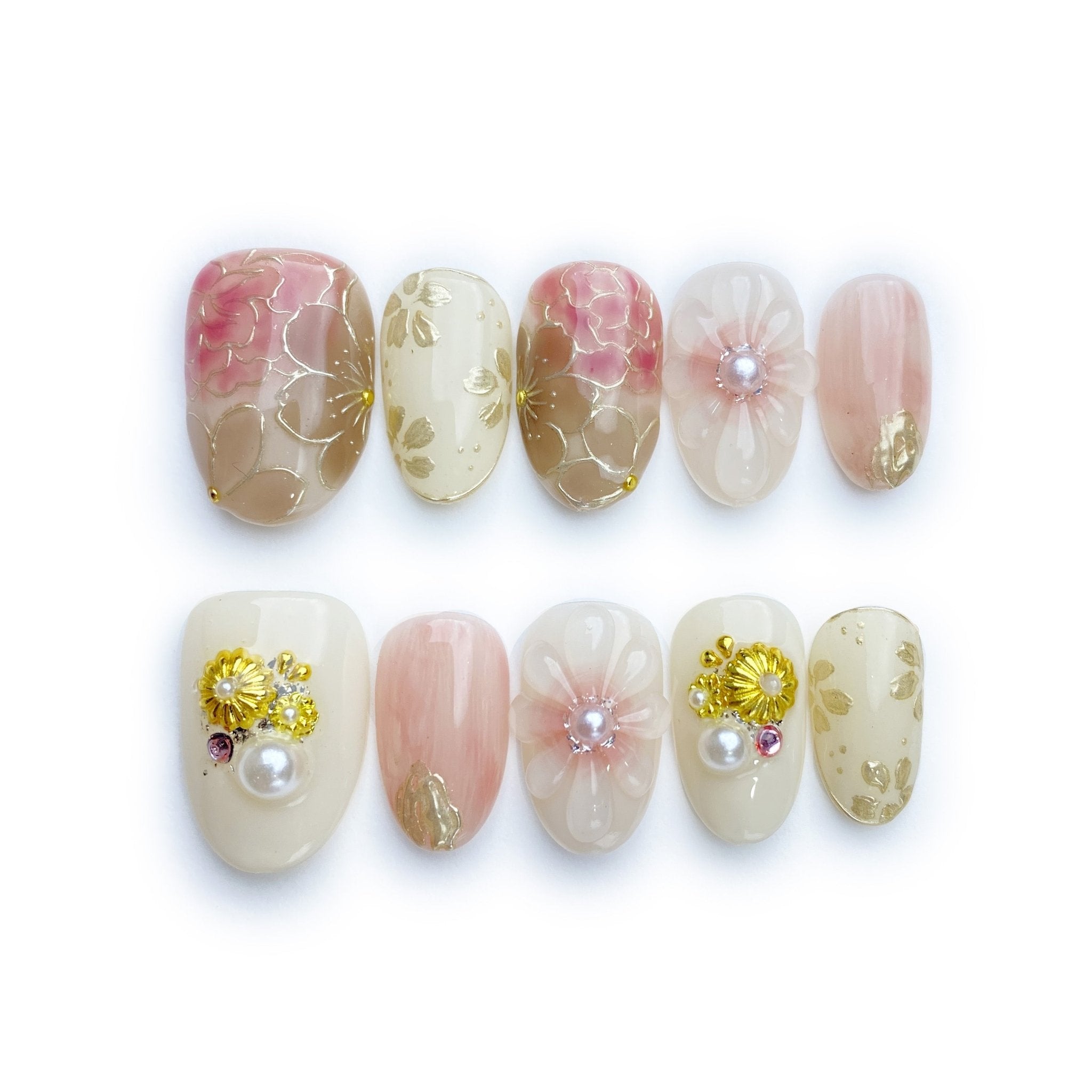 Petal Estate - Handmade Press on Nails by Clawcreature - Handmade Press - on Nails