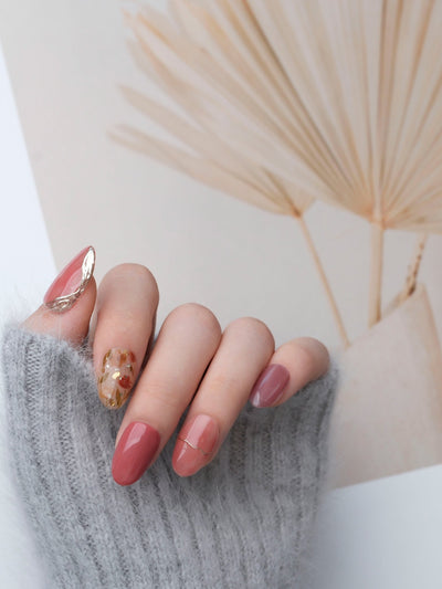 Pink Hibiscus - Handmade Press on Nails by Clawcreature - Handmade Press - on Nails