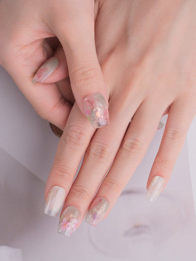 Pink Monet - Handmade Press on Nails by Clawcreature - Handmade Press - on Nails