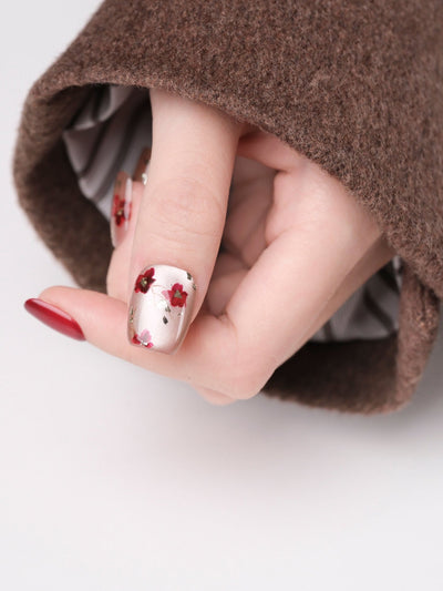 Plum Blossom - Handmade Press on Nails by Clawcreature - Handmade Press - on Nails