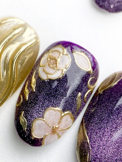 Plum de Luxe - Handmade Press on Nails by Clawcreature - Handmade Press - on Nails