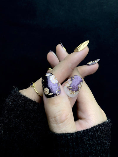 Plum de Luxe - Handmade Press on Nails by Clawcreature - Handmade Press - on Nails