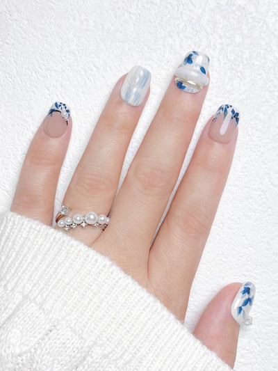 Porcelain I - Handmade Press on Nails by Clawcreature - Handmade Press - on Nails