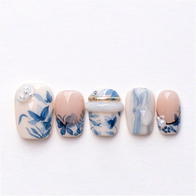 Porcelain I - Handmade Press on Nails by Clawcreature - Handmade Press - on Nails