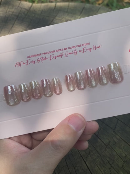 Peachy Radiance Handmade Press-on Nails video by Claw Creature