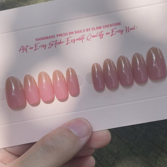 Blushing Nude Handmade Press-on Nails video showcase by Claw Creature