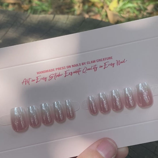 Rosy Ombre Handmade Press-on Nails video by Claw Creature