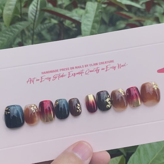 Autumn Ember Handmade Press-on Nails video showcase by Claw Creature