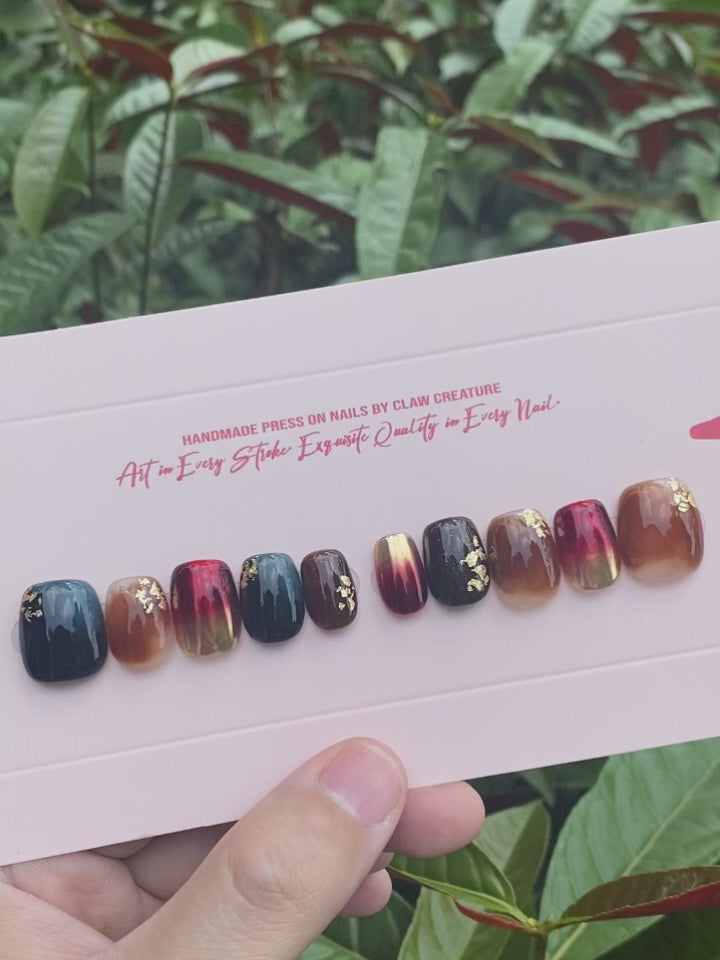 Autumn Ember Handmade Press-on Nails video showcase by Claw Creature