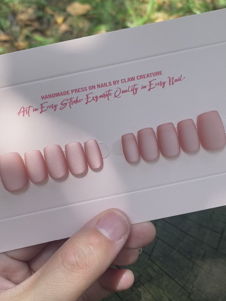 Blush Matte Handmade Press-on Nails video showcase by Claw Creature