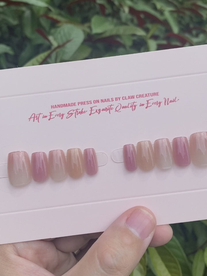 Sunset Elegance Handmade Press-on Nails video by Claw Creature