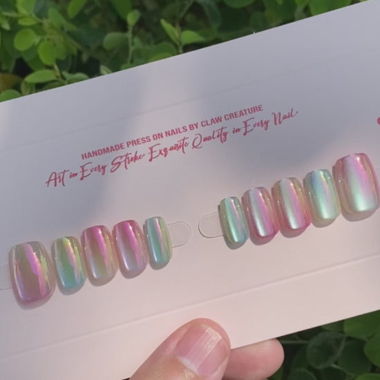 Pastel Prism Handmade Press-on Nails video by Claw Creature