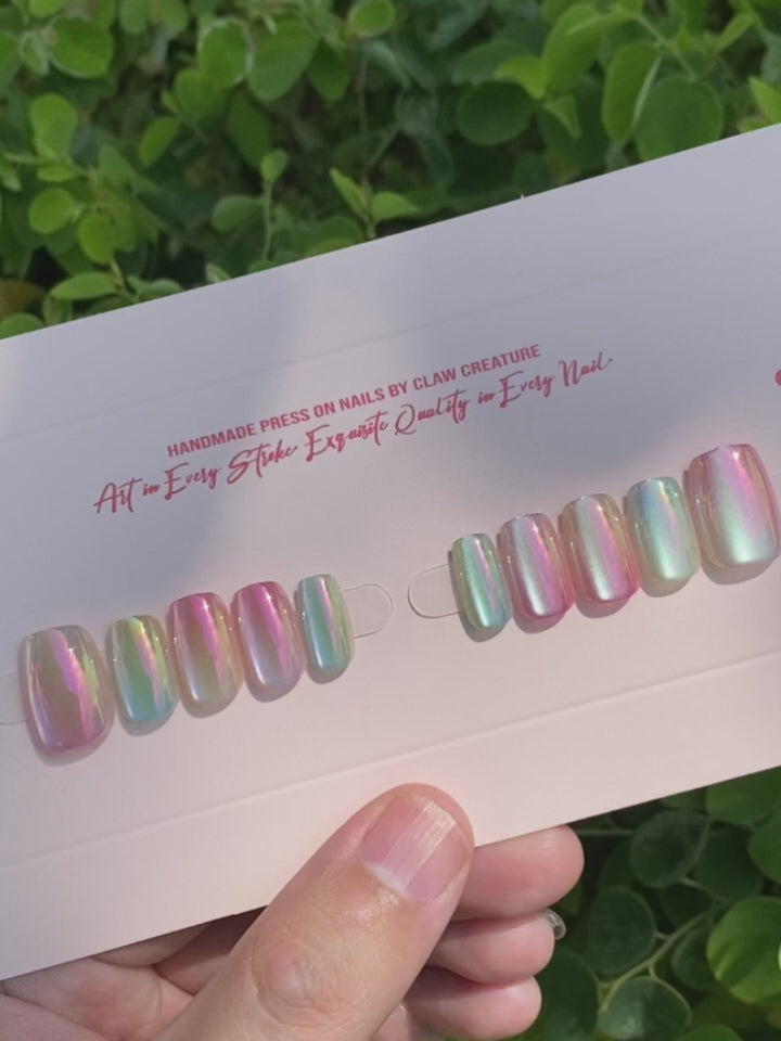 Pastel Prism Handmade Press-on Nails video by Claw Creature