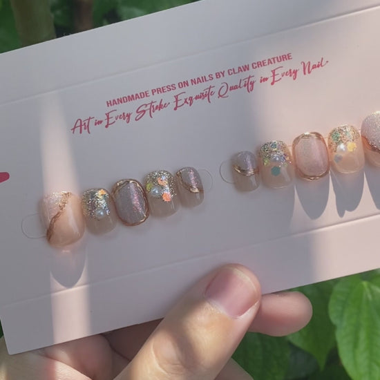 Radiant Pearl Handmade Press-on Nails video by Claw Creature