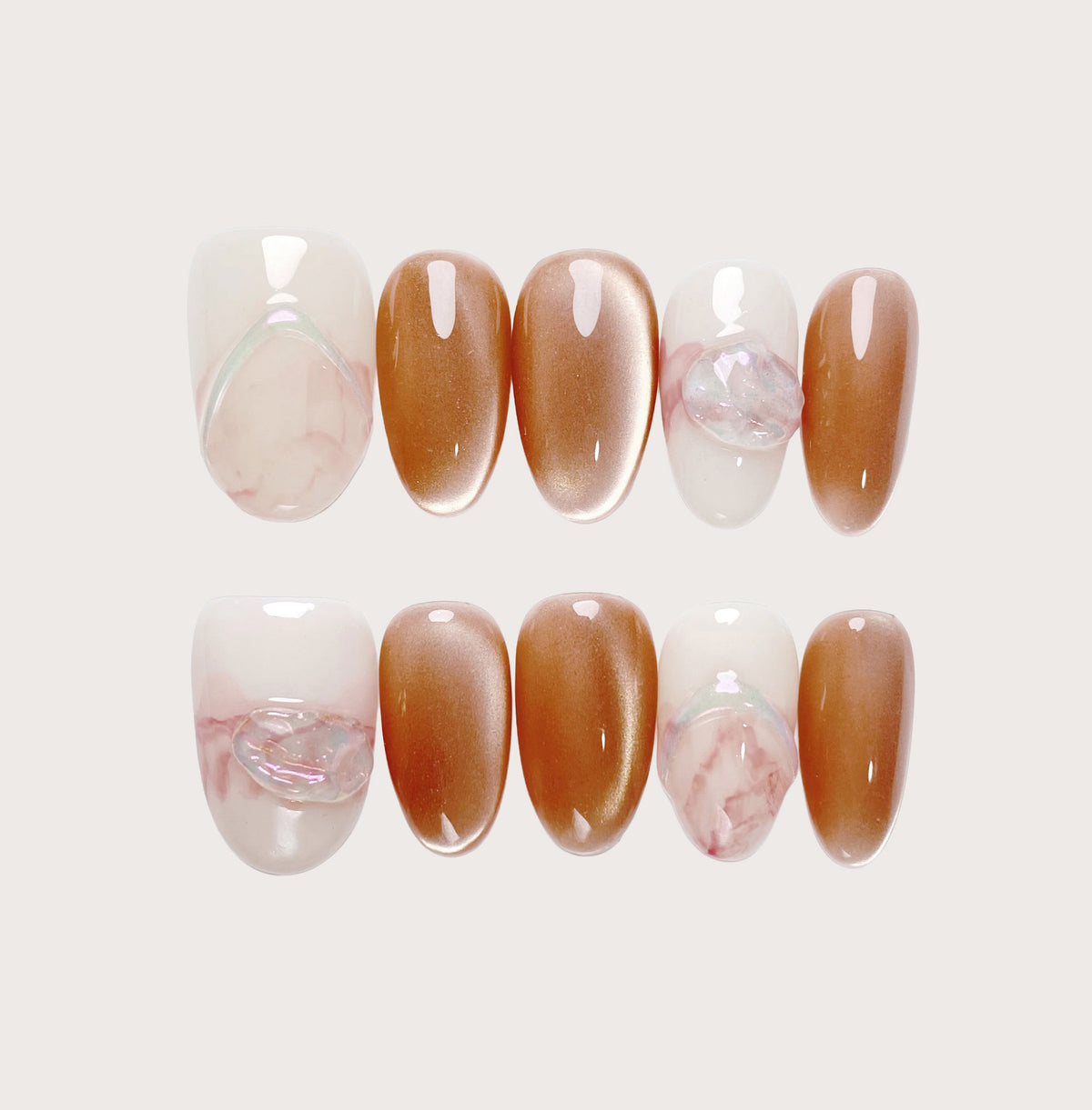 Quartz Charm - Handmade Press on Nails by Clawcreature - Handmade Press - on Nails