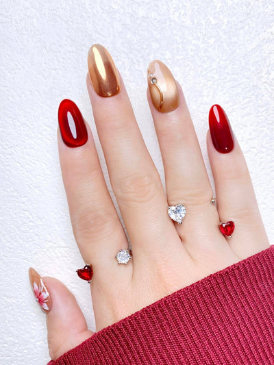 Red Velvet - Handmade Press on Nails by Clawcreature - Handmade Press - on Nails