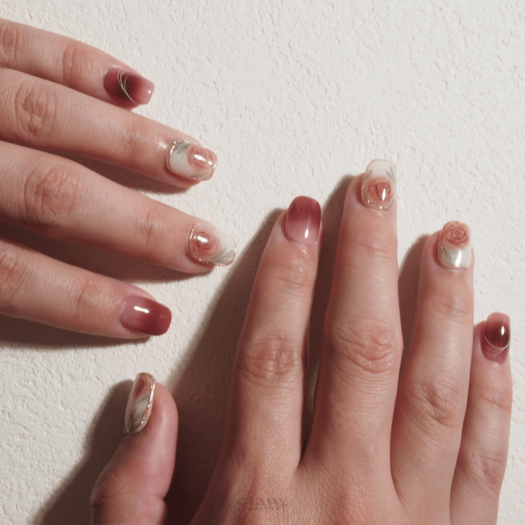 Regal Rose - Handmade Press on Nails by Clawcreature - Handmade Press - on Nails
