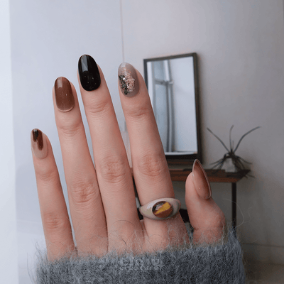 Rose and Gold - Handmade Press on Nails by Clawcreature - Handmade Press - on Nails